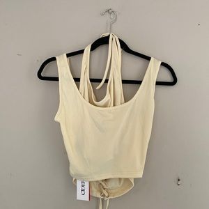 Cider lace up rib knit cami top with tags